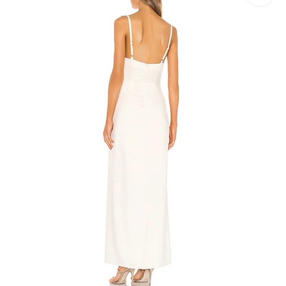 NWT Camila Coelho Reyna‎ Pearl White Satin Maxi Dress Size Medium - Picture 3 of 10
